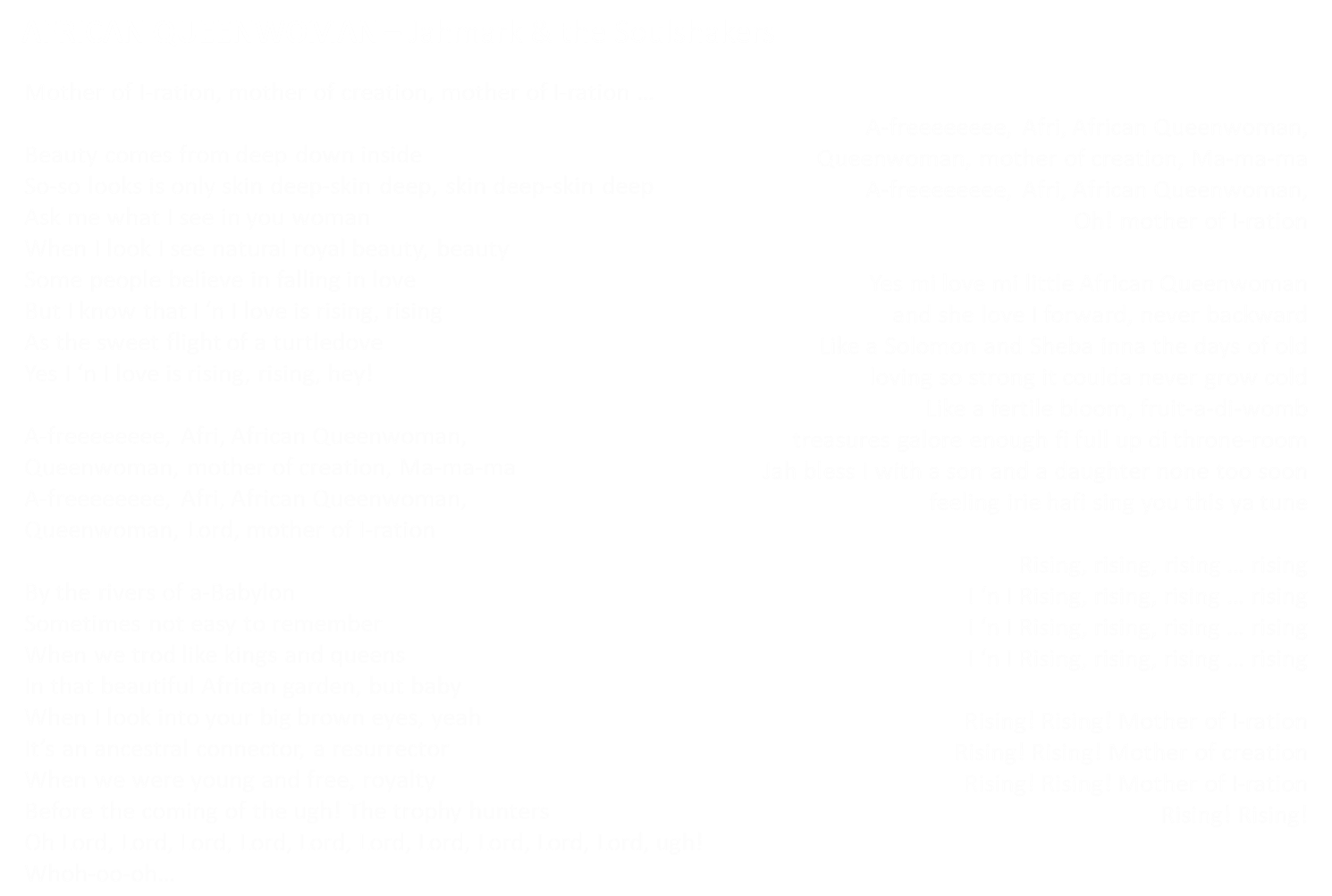 Jahmark & the Soulshakers - African Queenwoman lyrics
