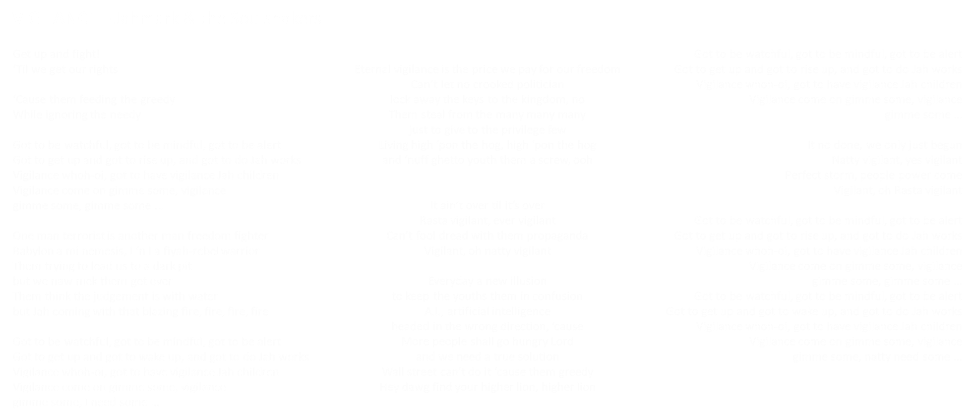 Jahmark & the Soulshakers - Vigilance lyrics